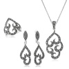 Lucky Life 925 Ayar Gumuss  Markazit Taşlı Bayan Set