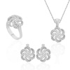 Lucky Life 925 Ayar Gumuss  Çiçek Desenli Bayan Set