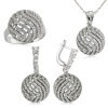 Lucky Life 925 Ayar Gumuss  Yuvarlak Zirkon Taşlı Bayan Set