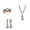 Lucky Life 925 Ayar Gumuss  Beyaz Taşlı Bayan Set