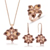 Lucky Life 925 Ayar Gumuss  Menekşe Çiçeği Bayan Set