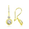 ​Lucky Life 925 Ayar Gumuss  Gold Sallantılı Tek Taş Küpe