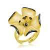 Lucky Life 925 Ayar Gumuss  Gold Sarı Çiçek Bayan Yüzük