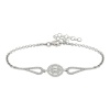 Lucky Life 925 Ayar Gumuss  Rodyum Oval Baget Bileklik