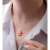 Lucky Life 925 Ayar Gumuss  Rose Kırmızı Kelebek Kolye