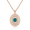 ​Lucky Life 925 Ayar Gumuss  Rose Oval Nazar Bayan Kolye