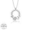 Swarovski Taşlı Lucky Life 925 Ayar Gumuss  Çember Kalp Bayan Kolye