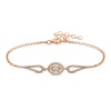 Lucky Life 925 Ayar Gumuss  Rose Oval Baget Bileklik