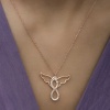 Lucky Life 925 Ayar Gumuss  Rose Melek Anne Ve Çocuk Bayan Kolye