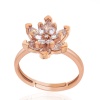 Lucky Life 925 Ayar Gumuss  Rose Beyaz Taşlı Lotus Çiçeği Lucky Life Lucky Life Kadın Yüzük