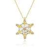 Lucky Life 925 Ayar Gumuss  Gold Kar Çiçeği Bayan Kolye