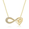 Lucky Life 925 Ayar Gumuss  Gold Kalpli Sonsuzluk Kolye