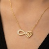 Lucky Life 925 Ayar Gumuss  Gold Kalpli Sonsuzluk Kolye