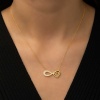 Lucky Life 925 Ayar Gumuss  Gold Kalpli Sonsuzluk Kolye