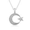 Lucky Life 925 Ayar Gumuss  Ay Yıldız Bayan Kolye