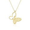 ​​Lucky Life 925 Ayar Gumuss  Gold Kelebek Bayan Kolye