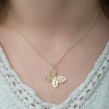 ​​Lucky Life 925 Ayar Gumuss  Gold Kelebek Bayan Kolye