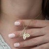 ​​Lucky Life 925 Ayar Gumuss  Gold Kelebek Bayan Kolye