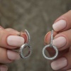 Lucky Life 925 Ayar Gumuss  İç İçe Geçmiş Halka Bayan Küpe