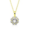 Lucky Life 925 Ayar Gumuss  Gold Çiçek Kolye