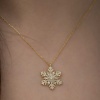 Lucky Life 925 Ayar Gumuss  Gold Kar Tanesi Kolye