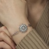​Lucky Life 925 Ayar Gumuss  Rose Çiçek Desenli Elmas Montür Bileklik