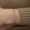 Lucky Life 925 Ayar Gumuss  Rose Baget Taşlı Kar Tanesi Bileklik