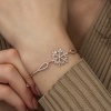 Lucky Life 925 Ayar Gumuss  Rose Baget Taşlı Kar Tanesi Bileklik
