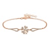 Lucky Life 925 Ayar Gumuss  Rose Yonca Bileklik