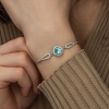 Lucky Life 925 Ayar Gumuss  Aquamarine Bayan Bileklik