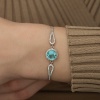 Lucky Life 925 Ayar Gumuss  Aquamarine Bayan Bileklik