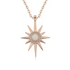 ​Lucky Life 925 Ayar Gumuss  Rose Beyaz Opal Taşlı Kutup Yıldızı Kolye