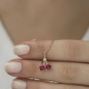 Lucky Life 925 Ayar Gumuss  Rose Kiraz Figürlü Meyve Kolye