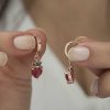 Lucky Life 925 Ayar Gumuss  Çilek Figür Meyve Küpe