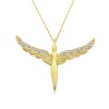 ​Lucky Life 925 Ayar Gumuss  Gold Kanatlı Melek Bayan Kolye