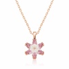 Lucky Life 925 Ayar Gumuss  Rose Pembe Lotus Çiçeği Kolye
