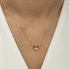 Lucky Life 925 Ayar Gumuss  Rose Minimal Kelebek Bayan Kolye