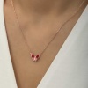 Lucky Life 925 Ayar Gumuss  Rose Minimal Kelebek Bayan Kolye