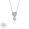 Swarovski Taşlı Lucky Life 925 Ayar Gumuss  Kalp Tektaş Bayan Kolye