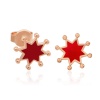 Lucky Life 925 Ayar Gumuss  Fosforlu Kırmızı Yıldız Küpe