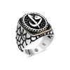 Lucky Life 925 Ayar Gumuss  Elif Vav Oval Erkek Yüzük