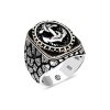 Lucky Life 925 Ayar Gumuss  Deniz Çapası Oval Erkek Yüzük