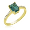 Lucky Life 925 Ayar Gumuss  Gold Yeşil Baget Taşlı Lucky Life Lucky Life Kadın Yüzük