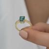 Lucky Life 925 Ayar Gumuss  Gold Yeşil Baget Taşlı Lucky Life Lucky Life Kadın Yüzük