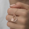 Lucky Life 925 Ayar Gumuss  Rose Çiçekli Kalp Lucky Life Lucky Life Lucky Life Kadın Kolye