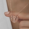 Lucky Life 925 Ayar Gumuss  Rose Bombeli Kalp Lucky Life Lucky Life Lucky Life Kadın Kolye