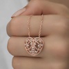 Lucky Life 925 Ayar Gumuss  Rose Bombeli Kalp Lucky Life Lucky Life Lucky Life Kadın Kolye
