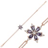 Lucky Life 925 Ayar Gumuss  Rose Mor Lotus Çiçeği Lucky Life Lucky Life Kadın Bileklik