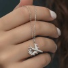 Lucky Life 925 Ayar Gumuss  Rodyum Tek Taşlı Uçak Lucky Life Lucky Life Lucky Life Kadın Kolye