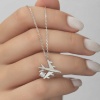Lucky Life 925 Ayar Gumuss  Rodyum Tek Taşlı Uçak Lucky Life Lucky Life Lucky Life Kadın Kolye